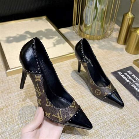 fake black louis vuitton heels|Louis Vuitton black high heels.